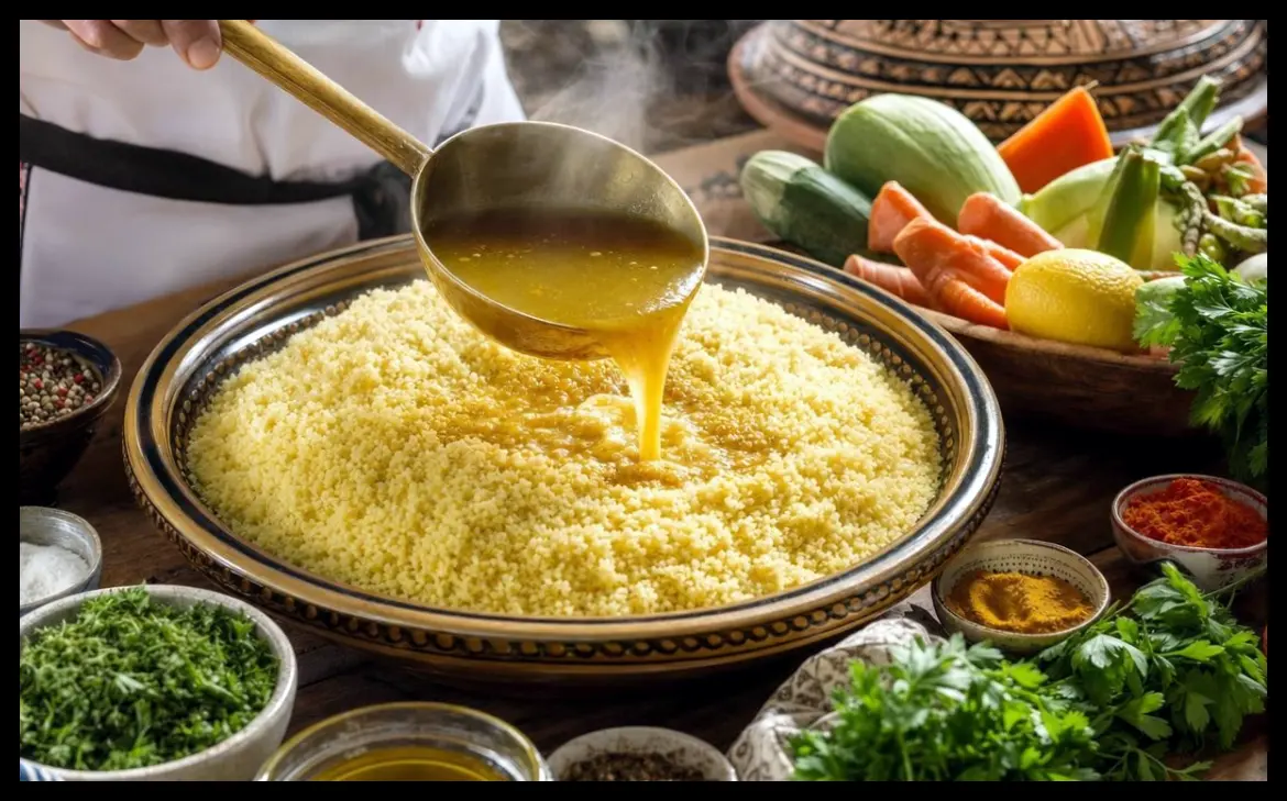 فیلیپ اتچبست چگونه در کوسکوس خود سمول را با عصاره سبزیجات معطر میپفاند