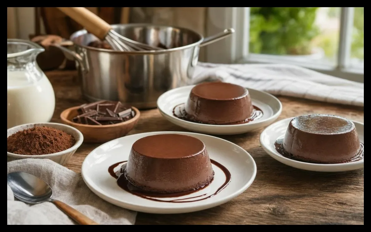 طرز تهیه فلانبی شکلاتی خانگی با فقط ۳ ماده ساده و بدون ژلاتین