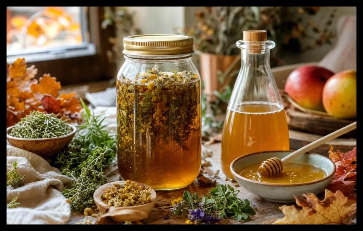 طرز تهیه اکسیمل گیاهی؛ نوشیدنی سنتی پاییزی با عسل و سرکه سیب