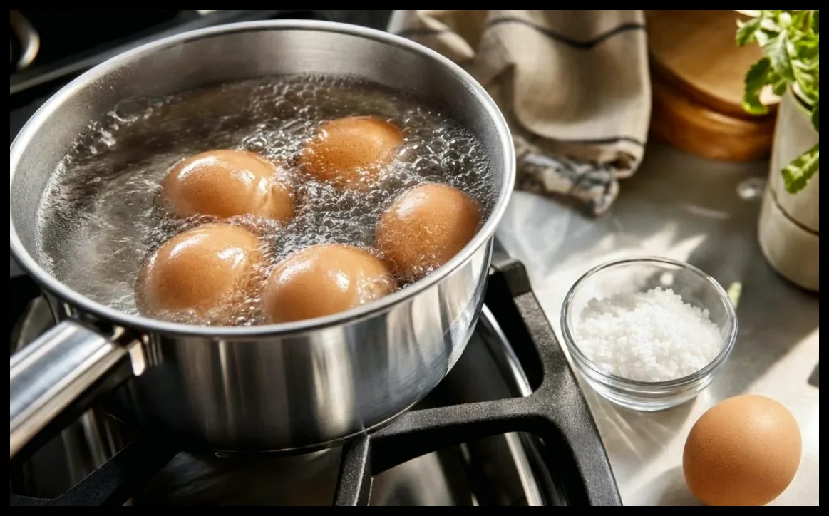 ترفند ساده برای جلوگیری از ترک خوردن تخم‌مرغ در آب جوش