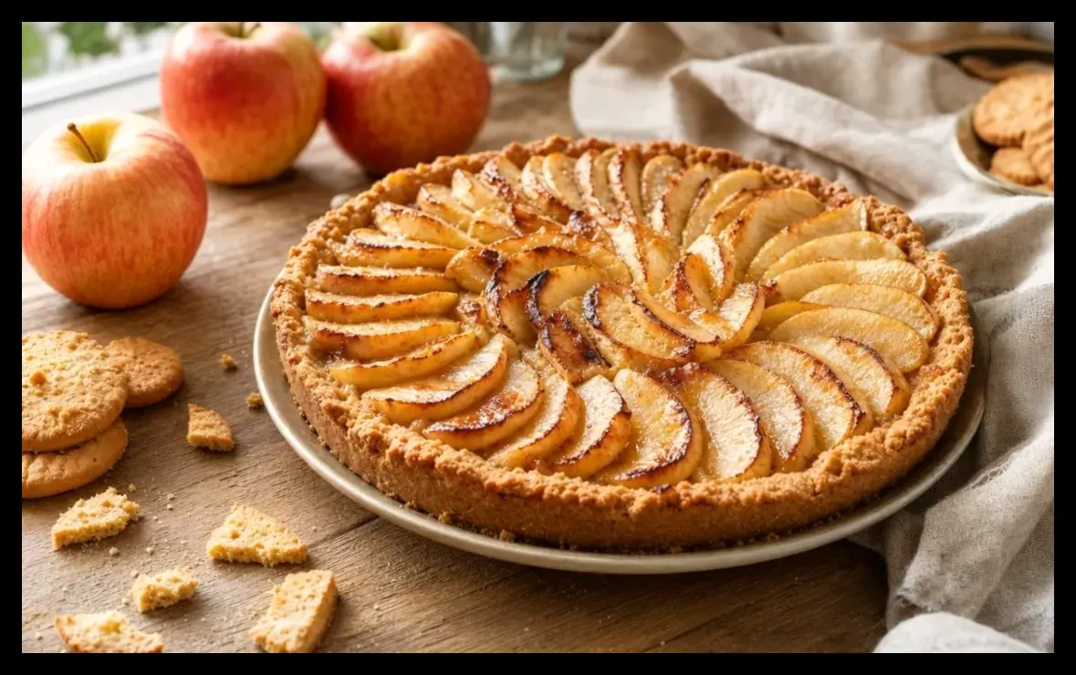طرز تهیه تارت سیب با بیسکویت پتی‌بور؛ دسر سریع و اقتصادی با مواد کم
