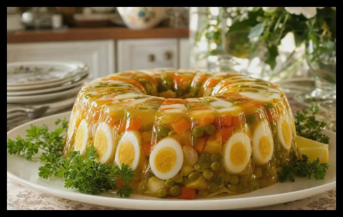 طرز تهیه آسپیک بافت‌دار و درخشان محبوب دهه ۸۰ میلادی