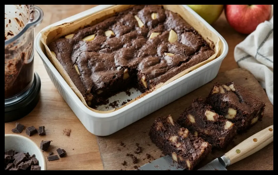 طرز تهیه براونی سیب بدون آرد و کره در ۲۰ دقیقه با یک مخلوطکن