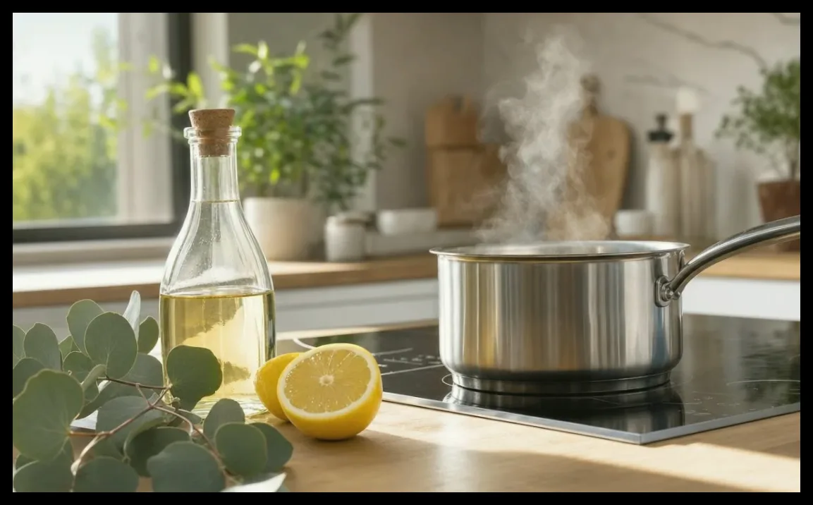 روش موثر برای از بین بردن بوی ماهی در آشپزخانه با ترکیب سرکه، لیمو و اکالیپتوس