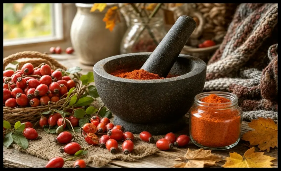 آموزش تهیه پودر گل سرخ خانگی برای تامین ویتامین C در زمستان