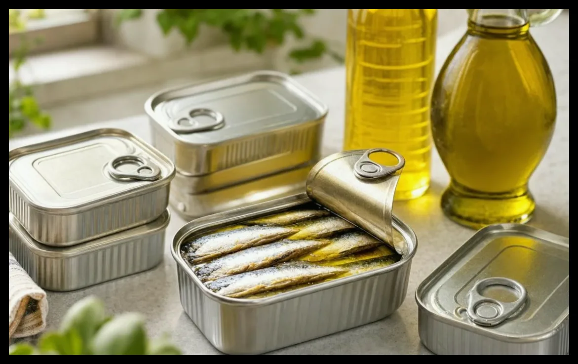 سردین کنسروی: سرخ شدن در روغن آفتابگردان پیش از روغن زیتون چگونه است؟
