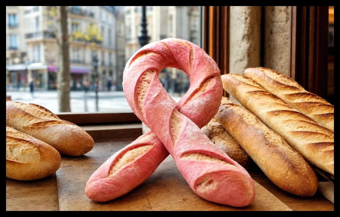 باکتری مشهور Maison Kayser نان باگت صورتی به شکل روبان برای حمایت از سرطان سینه عرضه کرد