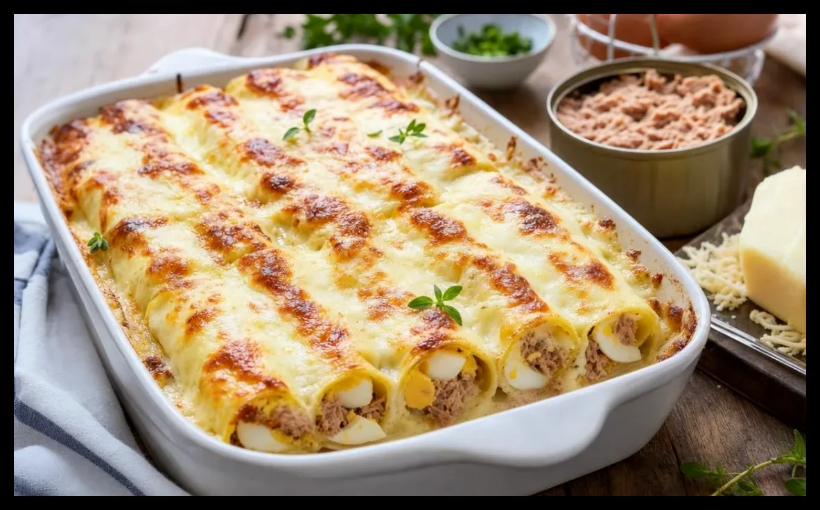 طرز تهیه کانلونی با تن ماهی، تخم‌مرغ و موزارلا؛ جایگزینی سریع و خوشمزه برای لازانیا