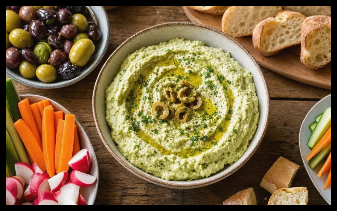 دسر خانگی زیتون و فتا؛ جایگزینی خوشمزه و سالم برای هوموس آماده