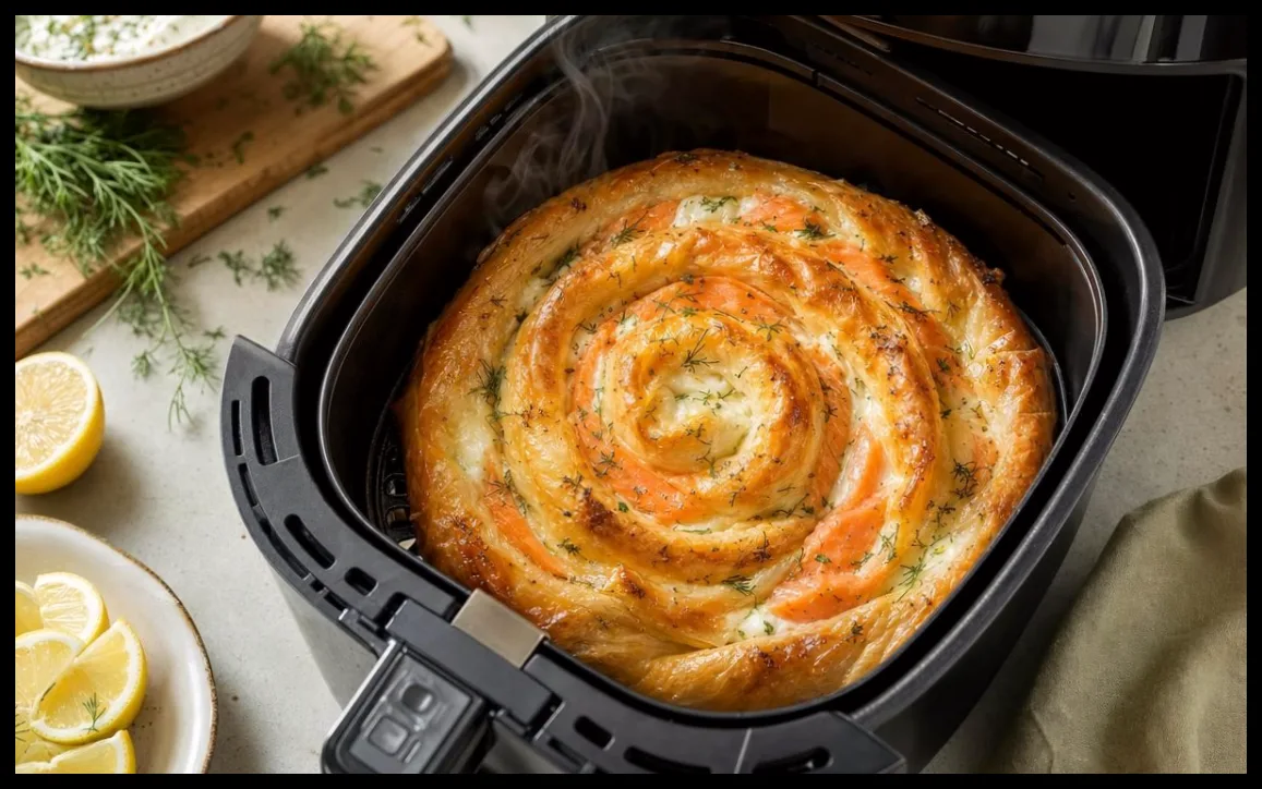 طرز تهیه فیله پفکی با پنیر تازه و ماهی دودی در ایرفرایر در ۲۰ دقیقه
